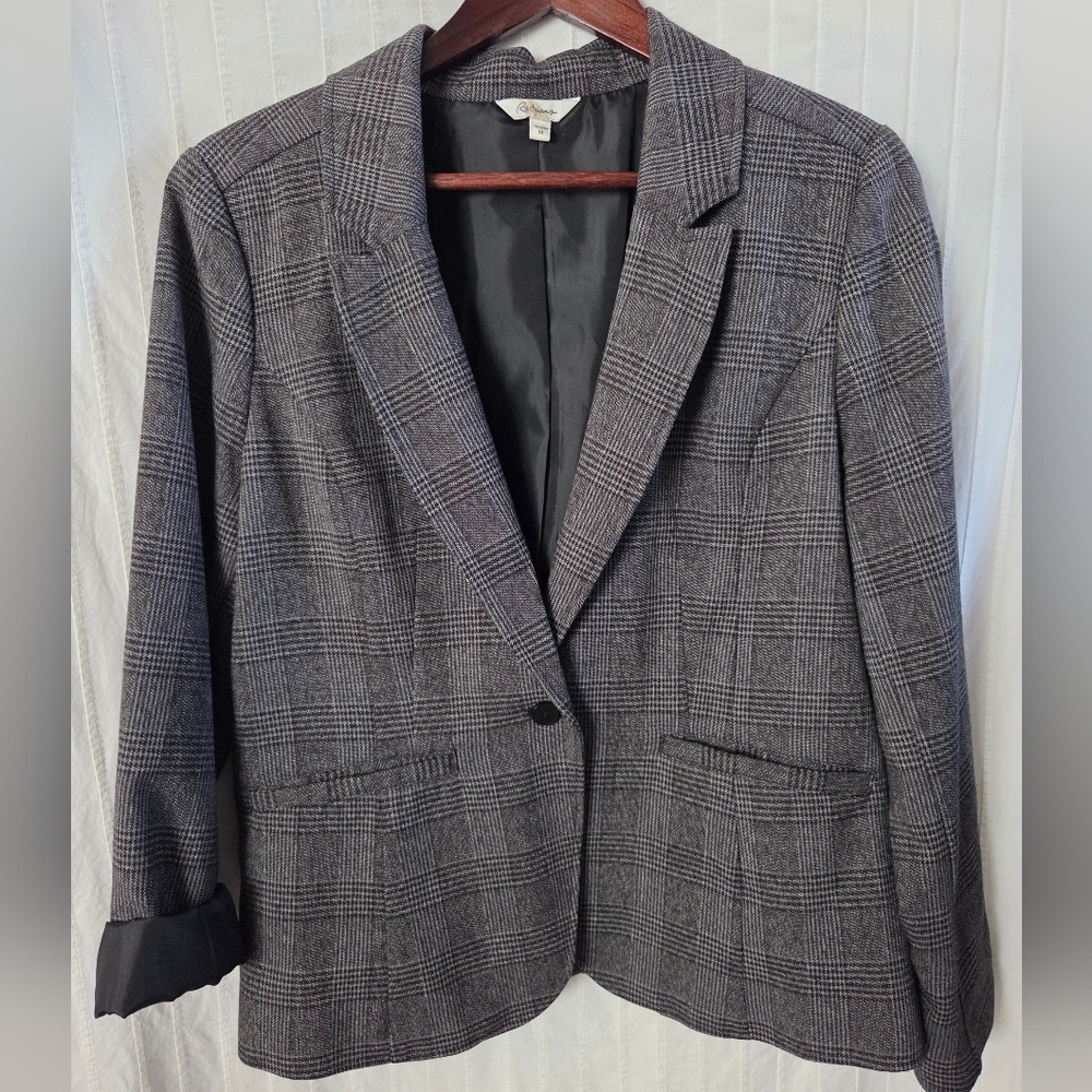 Reitmans Gray Plaid Blazer